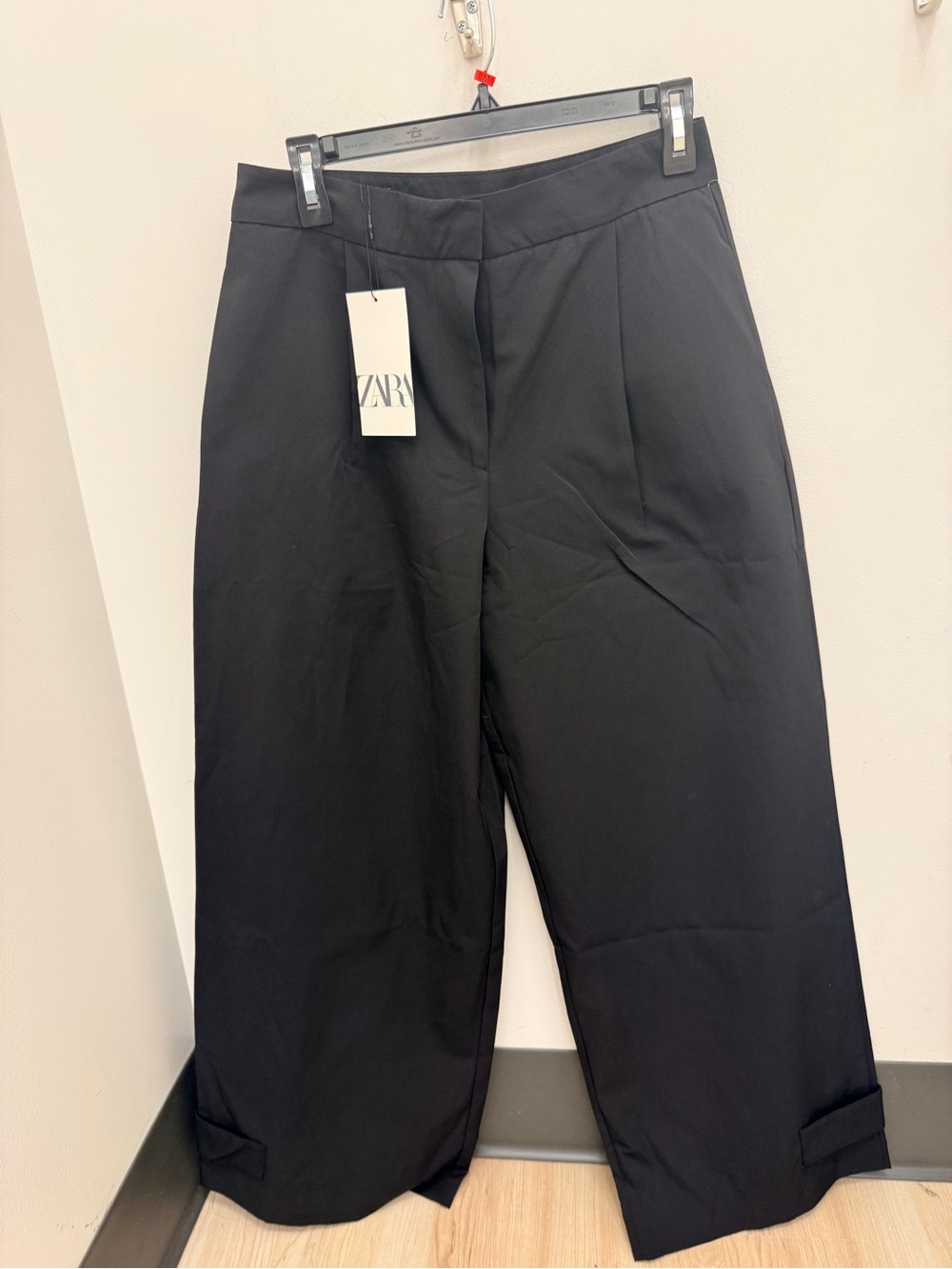 Zara Black High-Waist Wide-Leg Pants